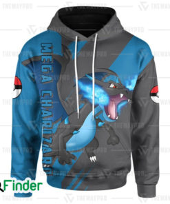 Mega Charizard X pokemon dual type fire dragon 3D hoodie 1