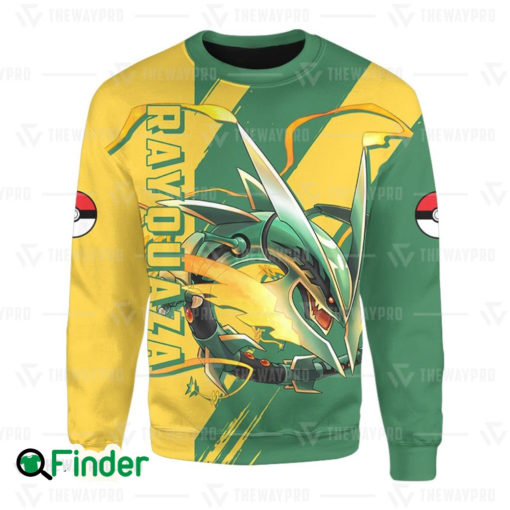 Mega Rayquaza legendary pokemon dual type dragon flying of hoenn 3D Sweatshirt