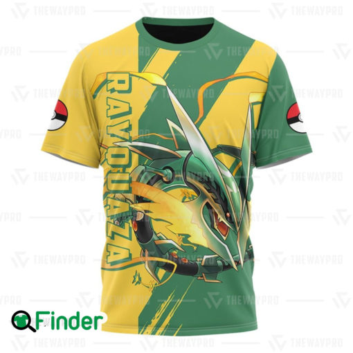 Mega Rayquaza legendary pokemon dual type dragon flying of hoenn 3D T shirt