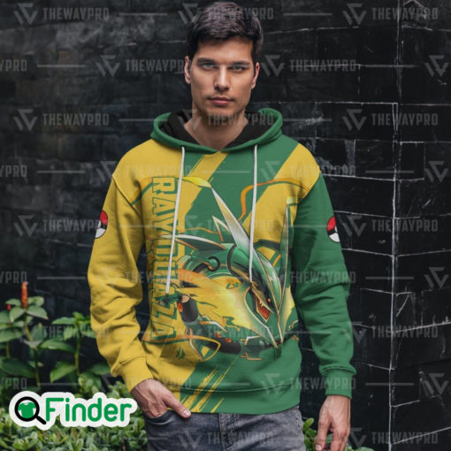 Mega Rayquaza legendary pokemon dual type dragon flying of hoenn 3D hoodie 1