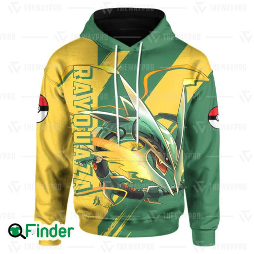 Mega Rayquaza legendary pokemon dual type dragon flying of hoenn 3D hoodie 2