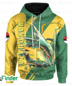 Mega Rayquaza legendary pokemon dual type dragon flying of hoenn 3D zip hoodie