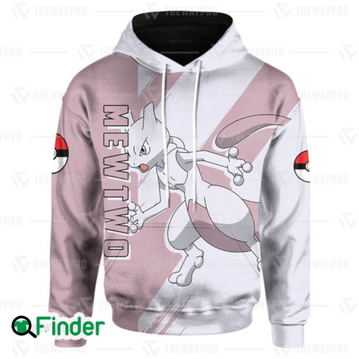 Mewtwo Psychic type Legendary Pokemon of kanto 3D hoodie 2