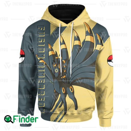 Ninebreon pokemon Fusion ninetales and umbreon 3D hoodie 2