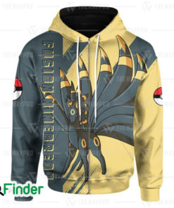 Ninebreon pokemon Fusion ninetales and umbreon 3D zip hoodie