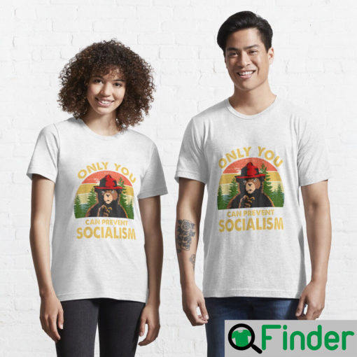 Only You Can Prevent Socialism Bear Camping Vintage Shirt 2