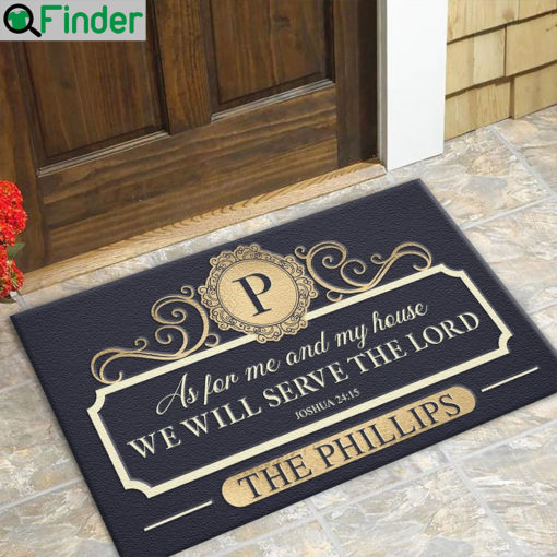 Personalized as for me and my house we will serve the lord joshua 24 15 doormat 1