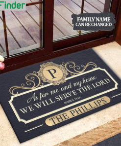 Personalized as for me and my house we will serve the lord joshua 24 15 doormat