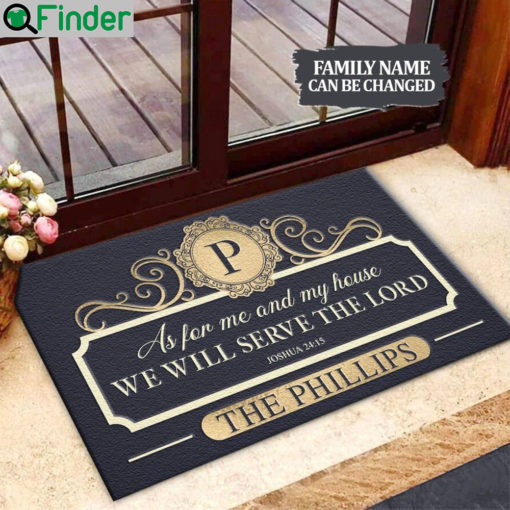 Personalized as for me and my house we will serve the lord joshua 24 15 doormat