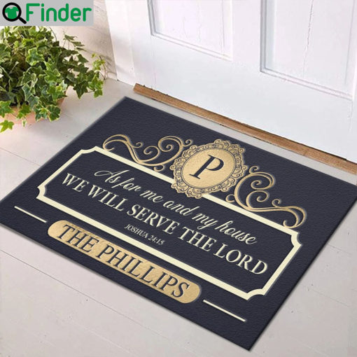 Personalized as for me and my house we will serve the lord joshua 24 15 doormat3
