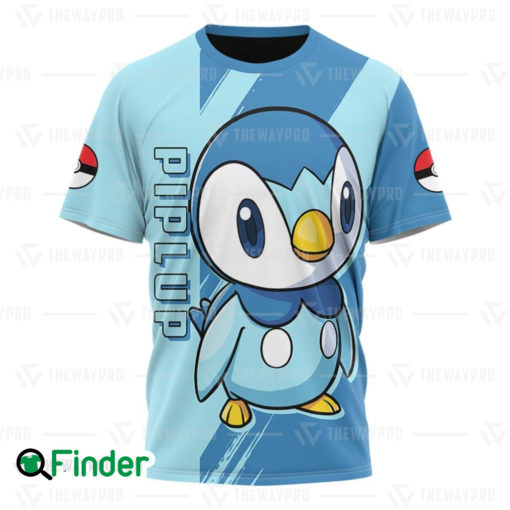 Piplup pokemon starter water type of sinnoh 3D T shirt