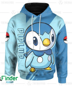 Piplup pokemon starter water type of sinnoh 3D hoodie 1