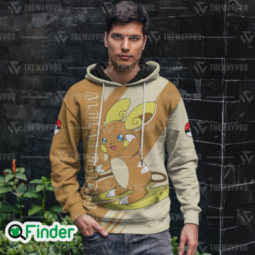 Pokemon Alolan Raichu dual type electric psychic 3D Hoodie 1