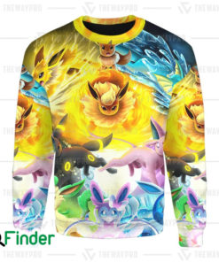 Pokemon Eevee Rainbow Eeveelutions 3D Sweatshirt