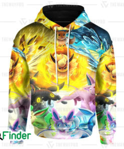 Pokemon Eevee Rainbow Eeveelutions 3D hoodie 1