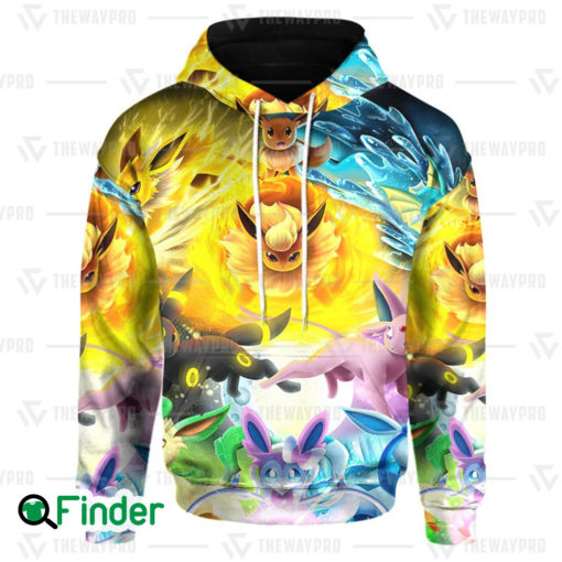 Pokemon Eevee Rainbow Eeveelutions 3D hoodie 1