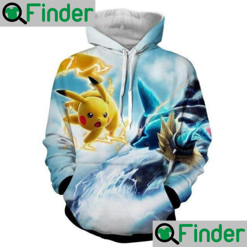 Pokemon Pikachu VS Lucario unisex hoodie for fans