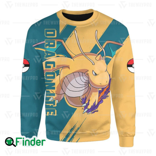 Pseudo legendary Pokemon Dragonite dragon type pokemon 3D Sweatshirt