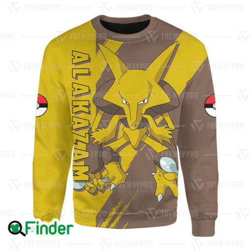 Psychic type pokemon Alakazam unisex 3D Sweatshirt