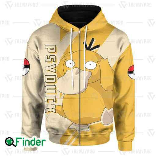 Psyduck pokemon water type of Kanto 3D zip hoodie