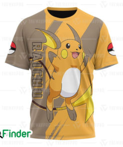 Raichu pokemon Electric type of kanto 3D T shirt