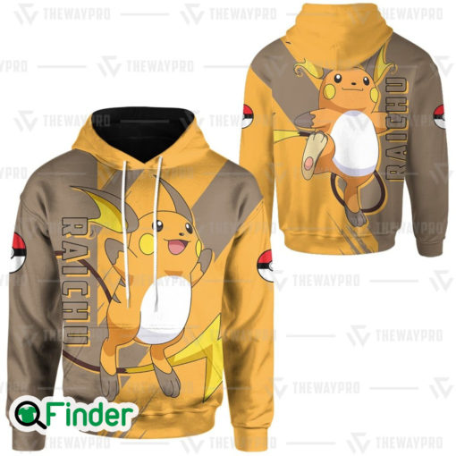 Raichu pokemon Electric type of kanto 3D hoodie