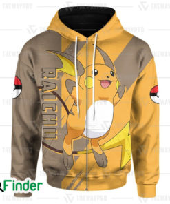 Raichu pokemon Electric type of kanto 3D zip hoodie