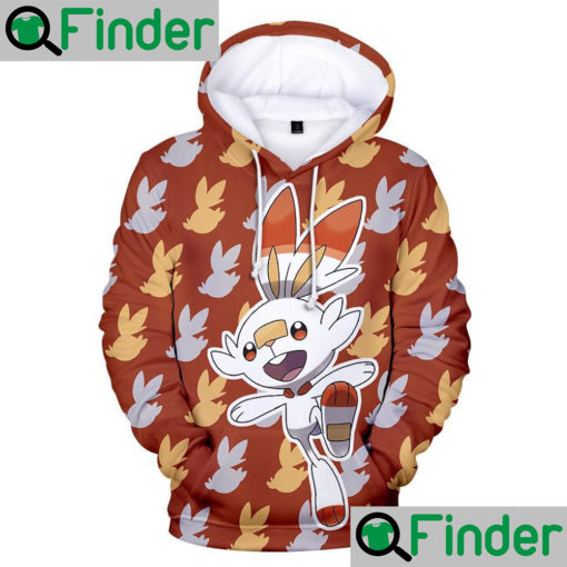 Scorbunny The Fire type starter choice and first Pokemon in the Galar Pokedex pokemon Sword and Shield Hoodie