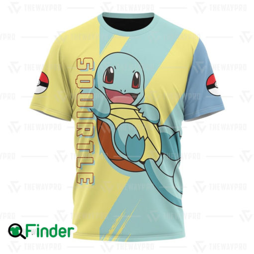 Squirtle starter pokemon water type of kanto 3D T shirt