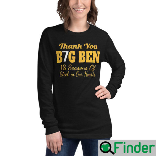 Thank You Big Ben Long Pittsburgh Steelers Sweatshirt 3