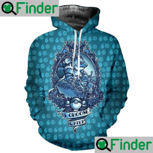 The water starter in Kanto Squirtle Wartortle Blastoise pokemon evolution hoodie