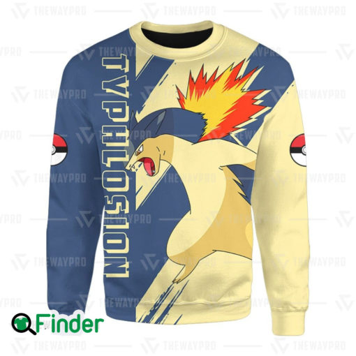 Typhlosion pokemon starter fire of Johto 3D Sweatshirt