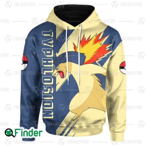 Typhlosion pokemon starter fire of Johto 3D hoodie 1