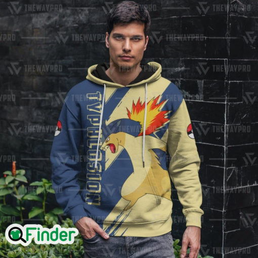 Typhlosion pokemon starter fire of Johto 3D hoodie