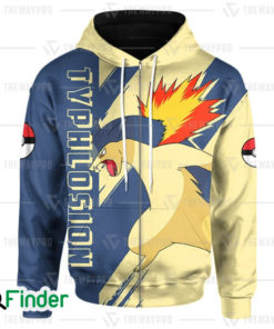 Typhlosion pokemon starter fire of Johto 3D zip hoodie