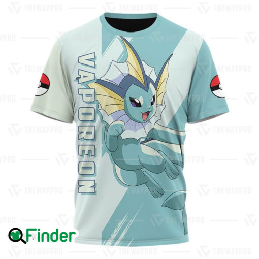 Vaporeon pokemon water type eevee evolution 3D T shirt