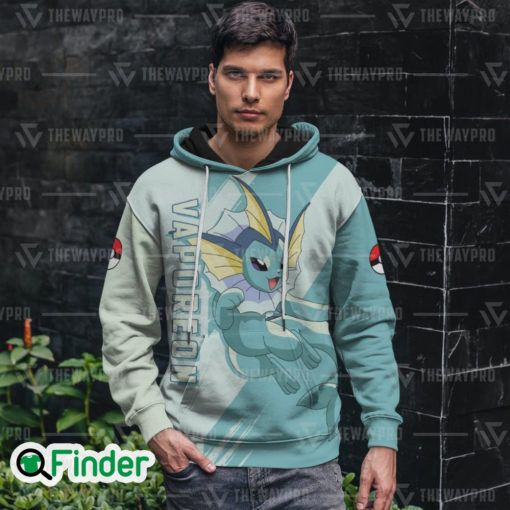 Vaporeon pokemon water type eevee evolution 3D hoodie 1