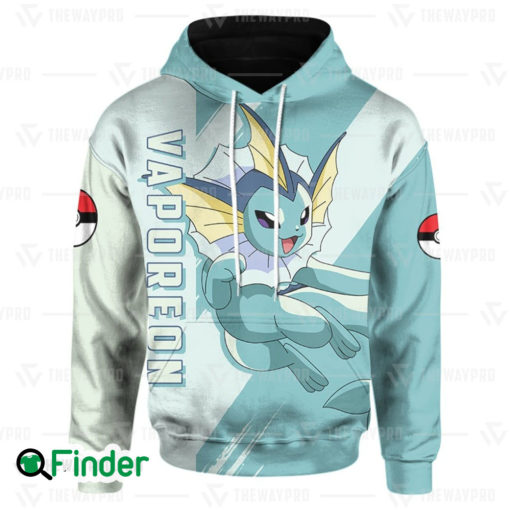 Vaporeon pokemon water type eevee evolution 3D hoodie 2