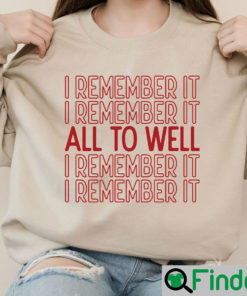 Vintage All Too Well I Remember It Red Taylors Album Shirt