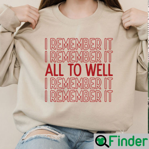 Vintage All Too Well I Remember It Red Taylors Album Shirt