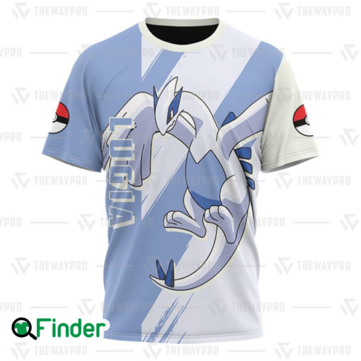 legendary pokemon Lugia guardian of the seas dual type psychic flying 3D T shirt