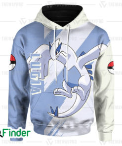 legendary pokemon Lugia guardian of the seas dual type psychic flying 3D hoodie 1