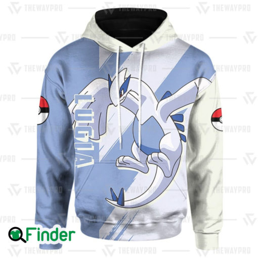 legendary pokemon Lugia guardian of the seas dual type psychic flying 3D hoodie 1