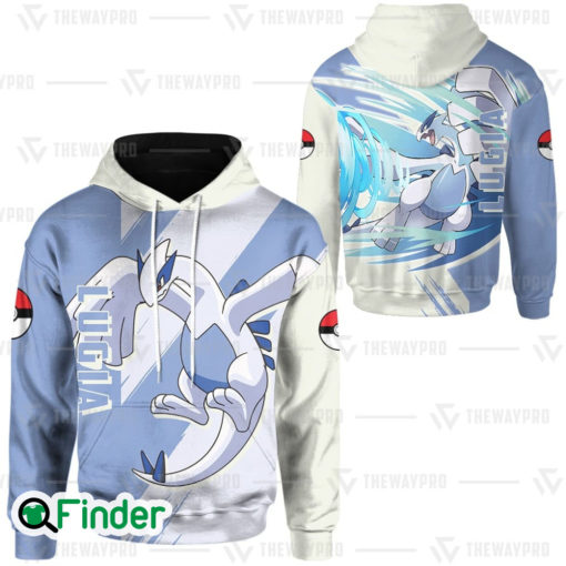 legendary pokemon Lugia guardian of the seas dual type psychic flying 3D hoodie