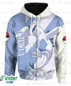 legendary pokemon Lugia guardian of the seas dual type psychic flying 3D zip hoodie