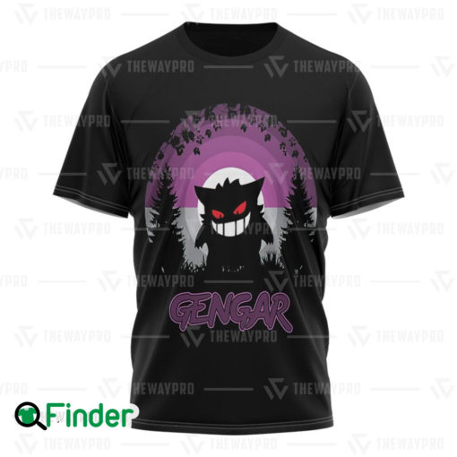 pokemon Gengar pokemon dual type ghost poison 3D T shirt