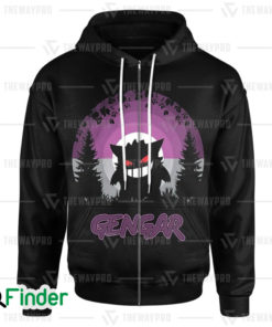 pokemon Gengar pokemon dual type ghost poison 3D zip hoodie