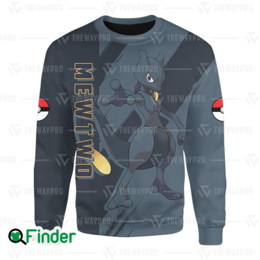 pokemon Mewtwo Psychic type Legendary Pokemon of kanto 3D Sweatshirt