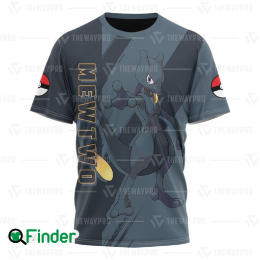 pokemon Mewtwo Psychic type Legendary Pokemon of kanto 3D T shirt