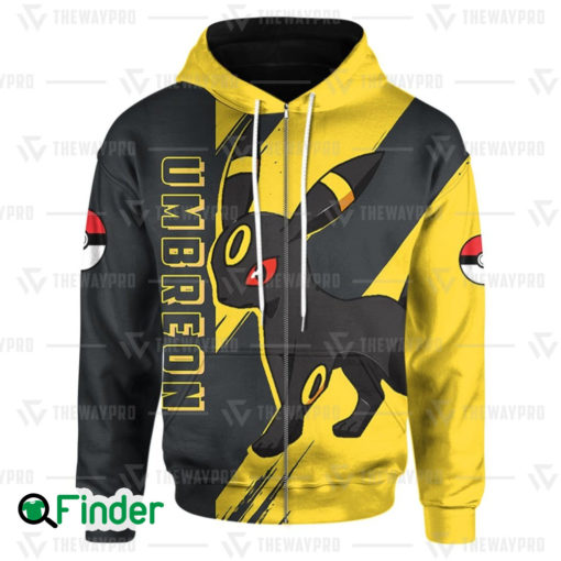pokemon Umbreon dark type pokemon eevee evolution 3D zip hoodie